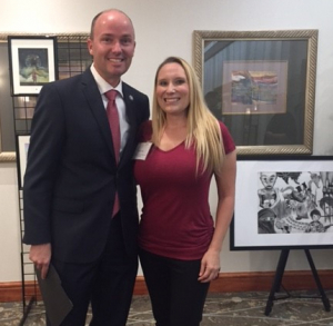 Lieutenant Governor Spencer Cox with Sharon Cook at The Youth Voice art show