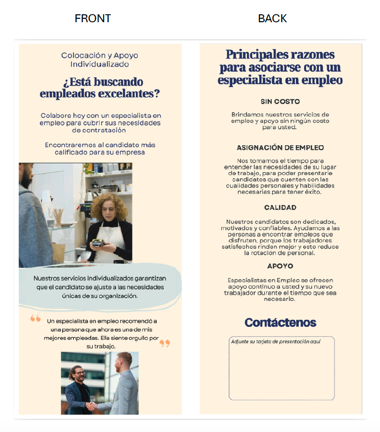 Mini-Brochure for Employers - Spanish (75 brochures for $35.00)
